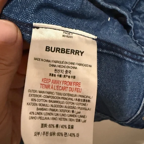 Excellent Burberry Logo Designer Blue Denim Jacket Kids size 8Y 128cm - Picture 6 of 15